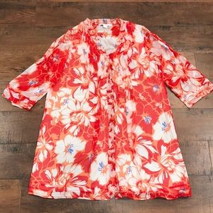 DVF red floral dress size 10